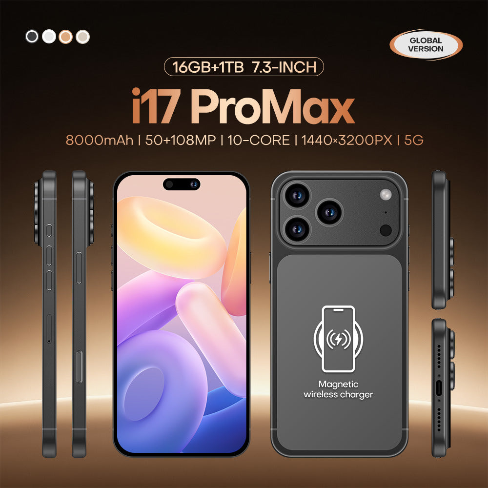 i17ProMax无线充复刻版4G跨境手机安卓智能手机3+64GB厂家代发