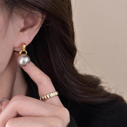 甜美珍珠耳钉女轻奢高级感简约优雅显白气质耳坠时尚百搭耳环耳饰