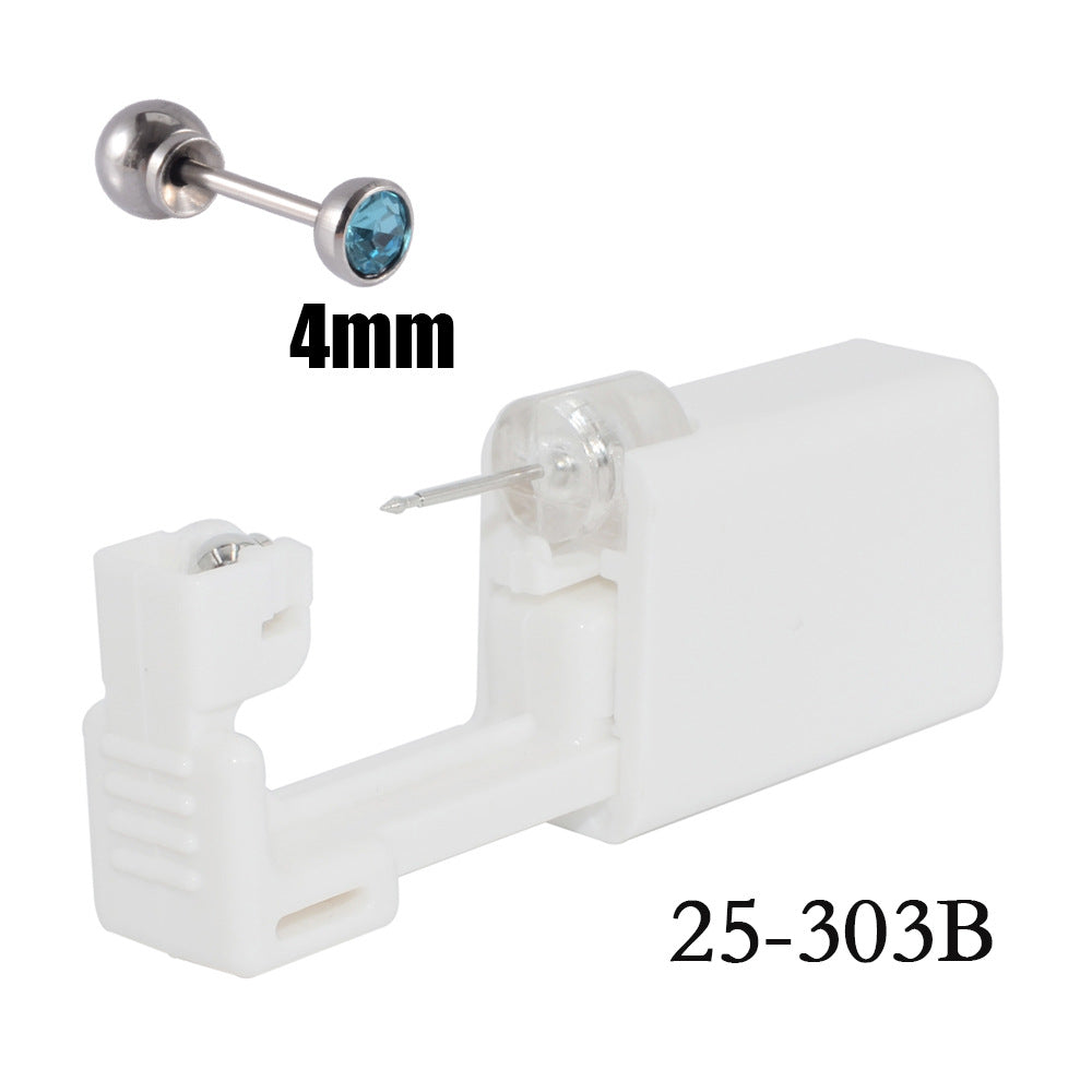 跨境无菌卡扣穿耳器二代一次性圆球底座打耳洞穿刺打耳枪316L耳钉