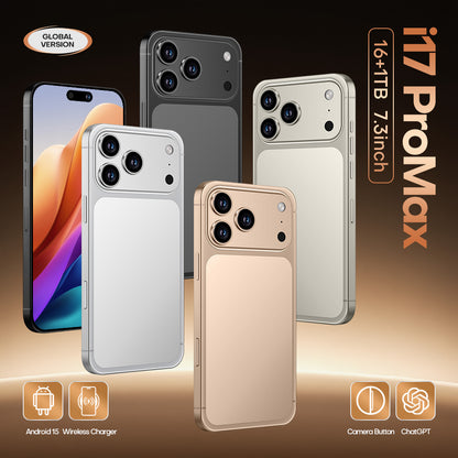 i17ProMax无线充复刻版4G跨境手机安卓智能手机3+64GB厂家代发