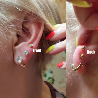 跨境无菌卡扣穿耳器二代一次性圆球底座打耳洞穿刺打耳枪316L耳钉